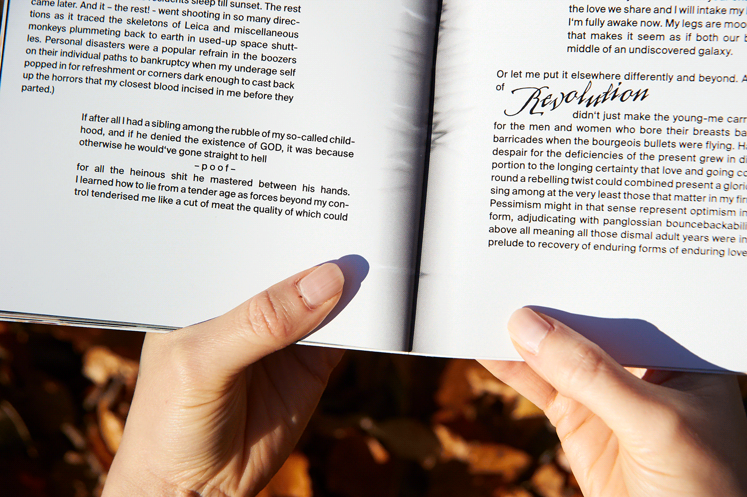 Close up of the text